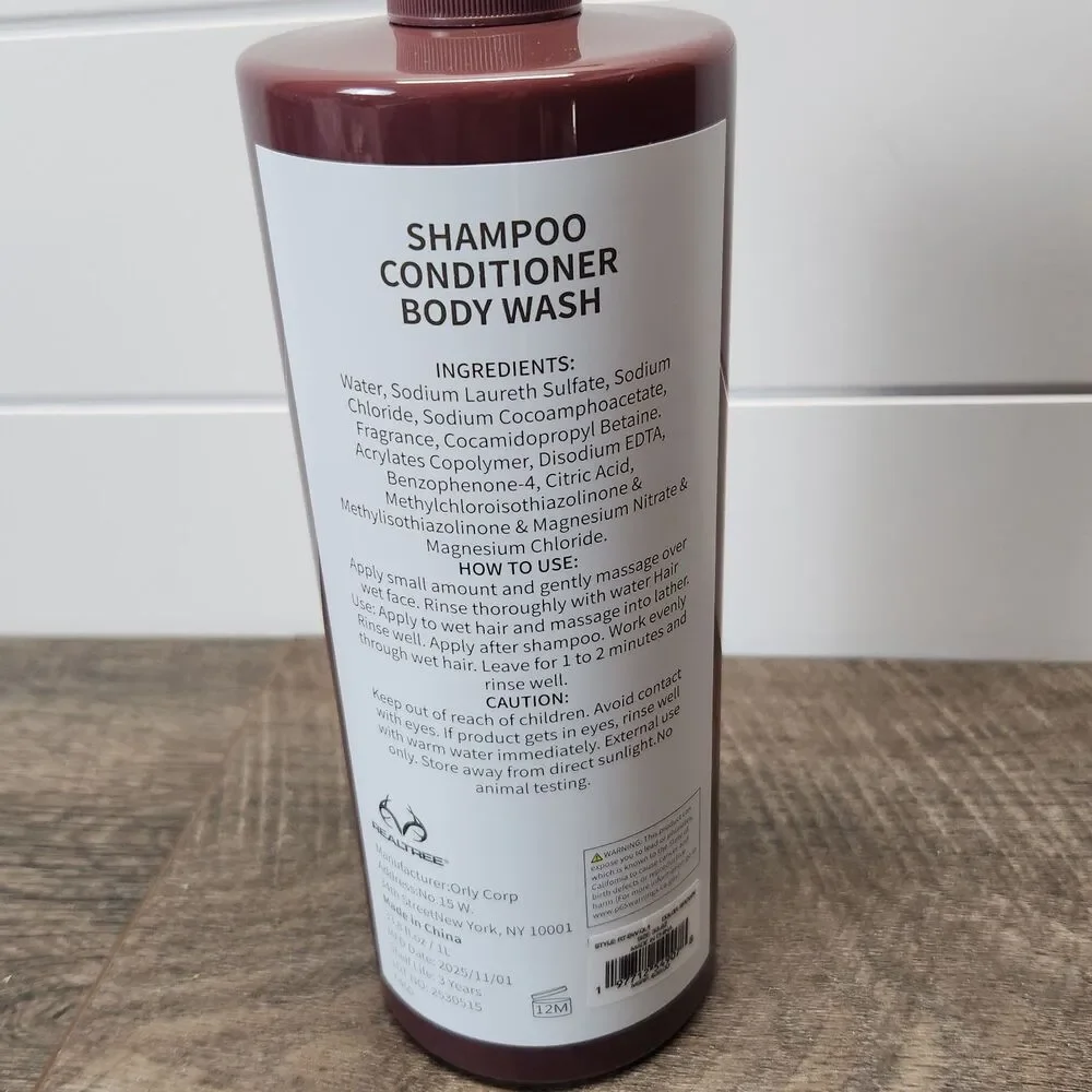 Real Tree Mens 3-In-1 All Over Purifying Wash Sandalwood 30 oz